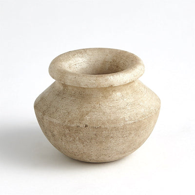 Global Views Antiqued White Marble Vase