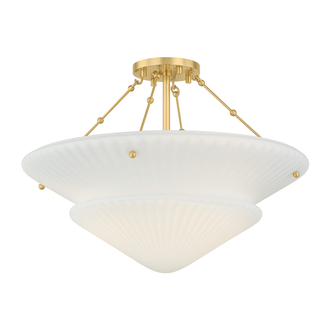 Hudson Valley Lighting Loburn 3 Light Aged Brass Semi Flush Ceiling Light