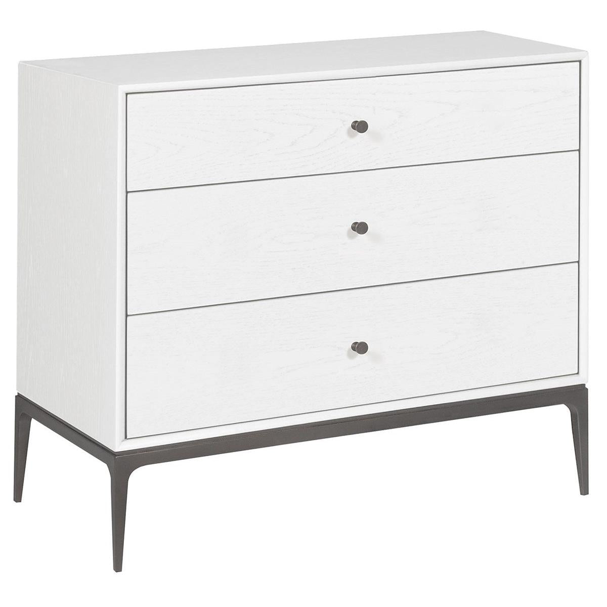 Vanguard Essence Nightstand - Pure White with Heirloom Bronze