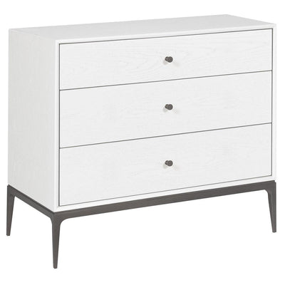 Vanguard Essence Nightstand - Pure White with Heirloom Bronze
