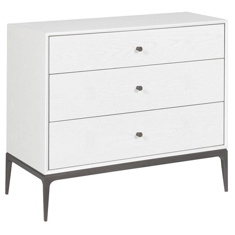 Vanguard Essence Nightstand - Pure White with Heirloom Bronze