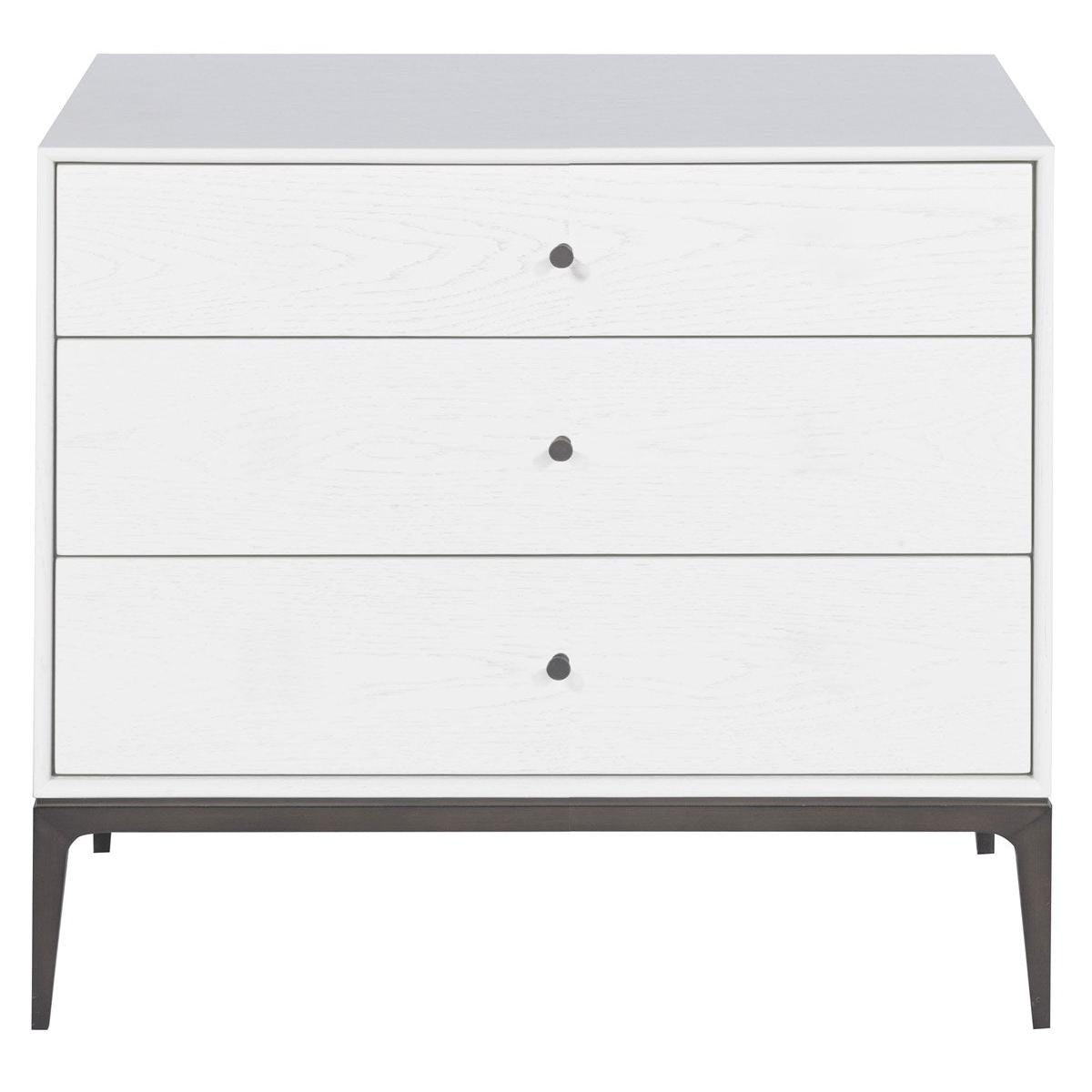 Vanguard Essence Nightstand - Pure White with Heirloom Bronze