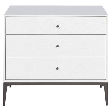Vanguard Essence Nightstand - Pure White with Heirloom Bronze