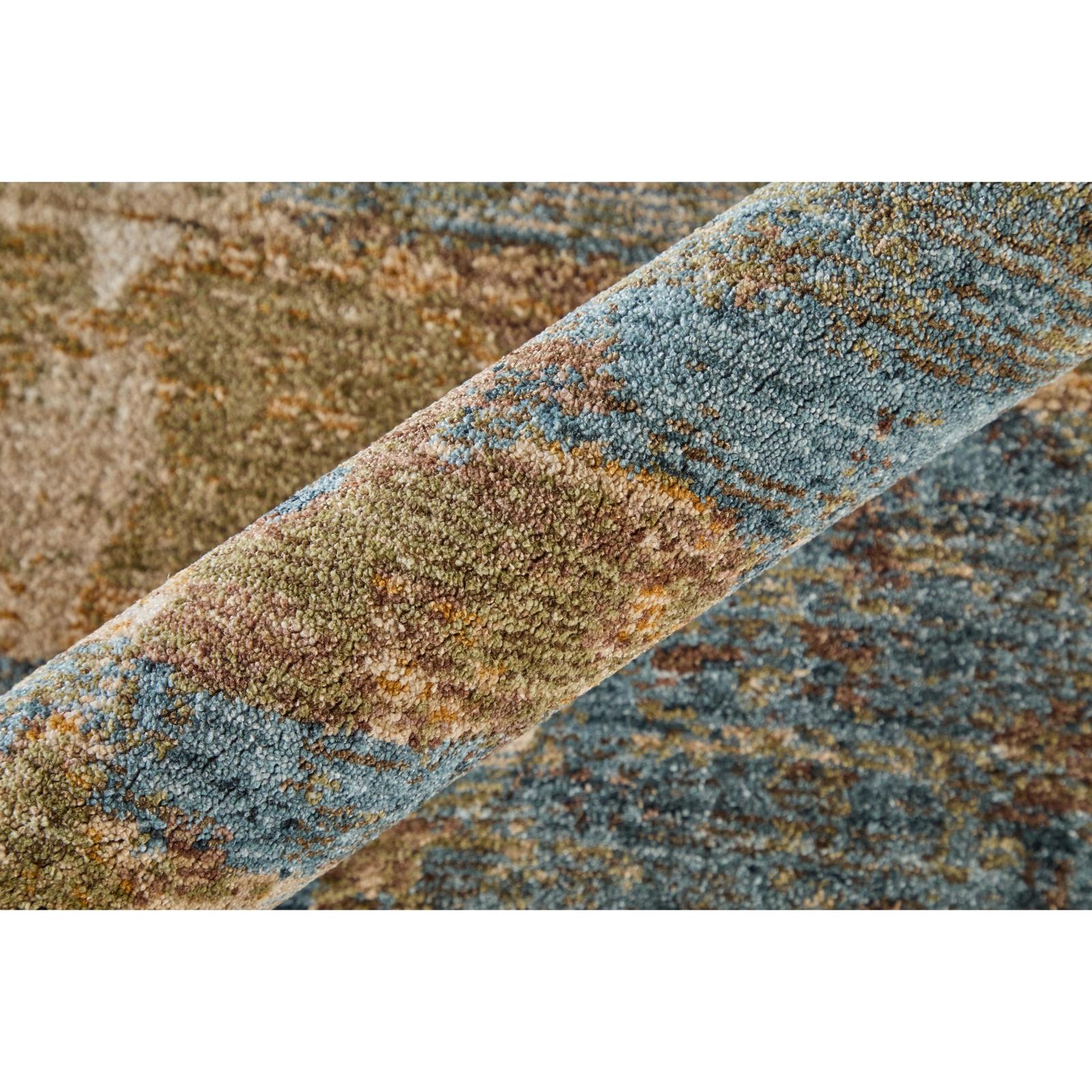 Feizy Pearson 39SCF Modern Abstract, Blue/Ivory/Brown, Rug
