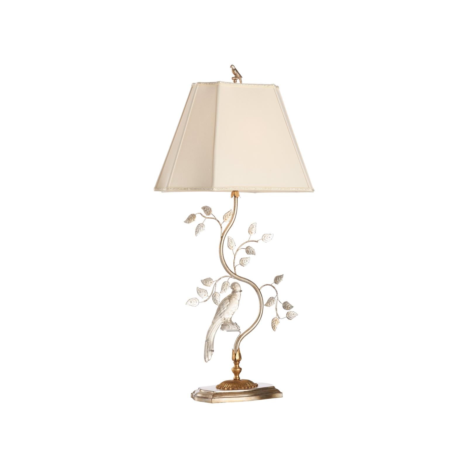 Chelsea House Crystal Bird Table Lamp
