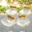 Global Views Hammered Martini Glasses with Gold Rim - Set of 4