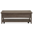 Magnussen Home Paxton Place Dovetail Grey Rectangular Cocktail Table With Casters