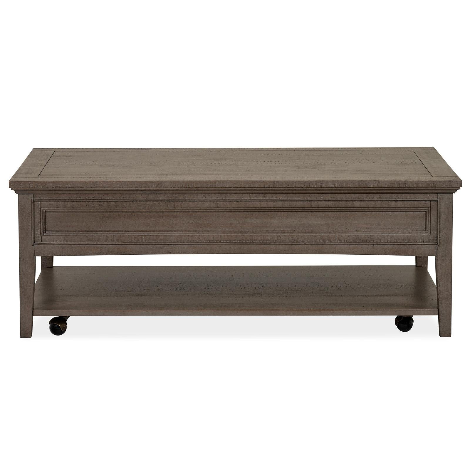 Magnussen Home Paxton Place Dovetail Grey Rectangular Cocktail Table With Casters