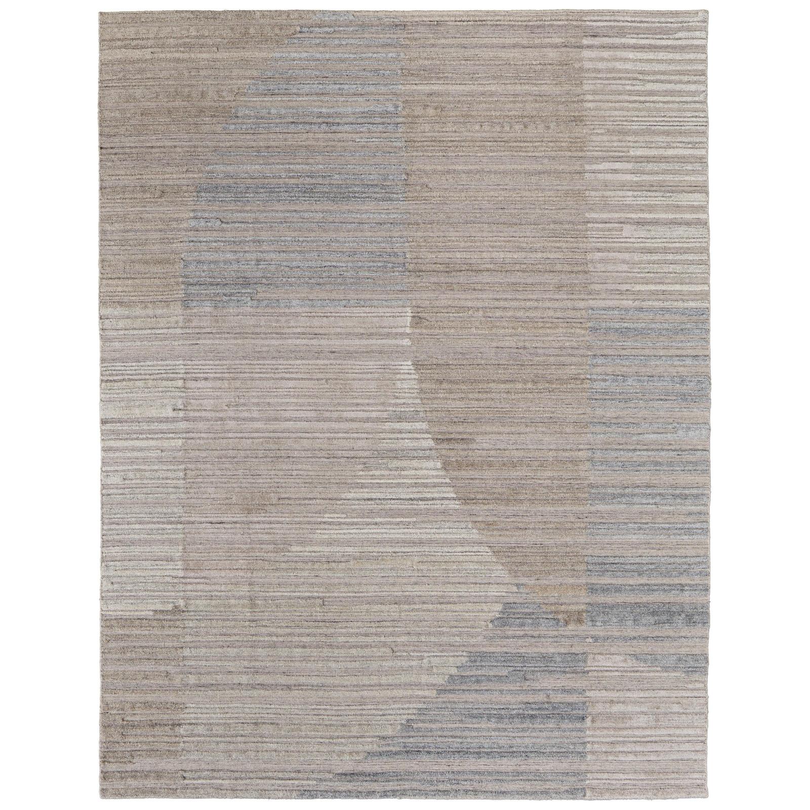 Feizy Elias 69FXF Modern Abstract Rug in Brown/Blue/Tan