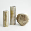 Global Views Golden Raku Flat Round Vase