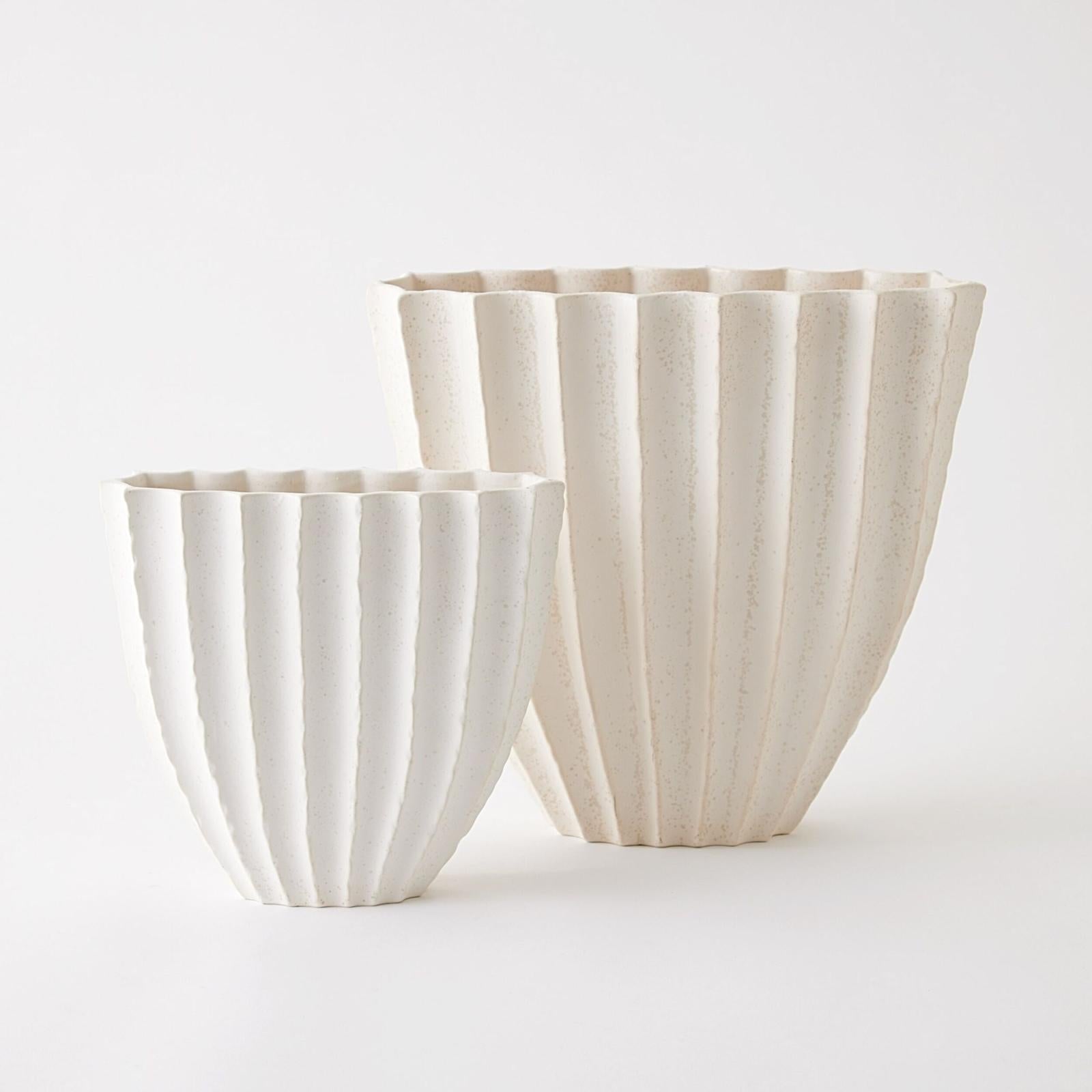 Global Views Cactus Vase Off White