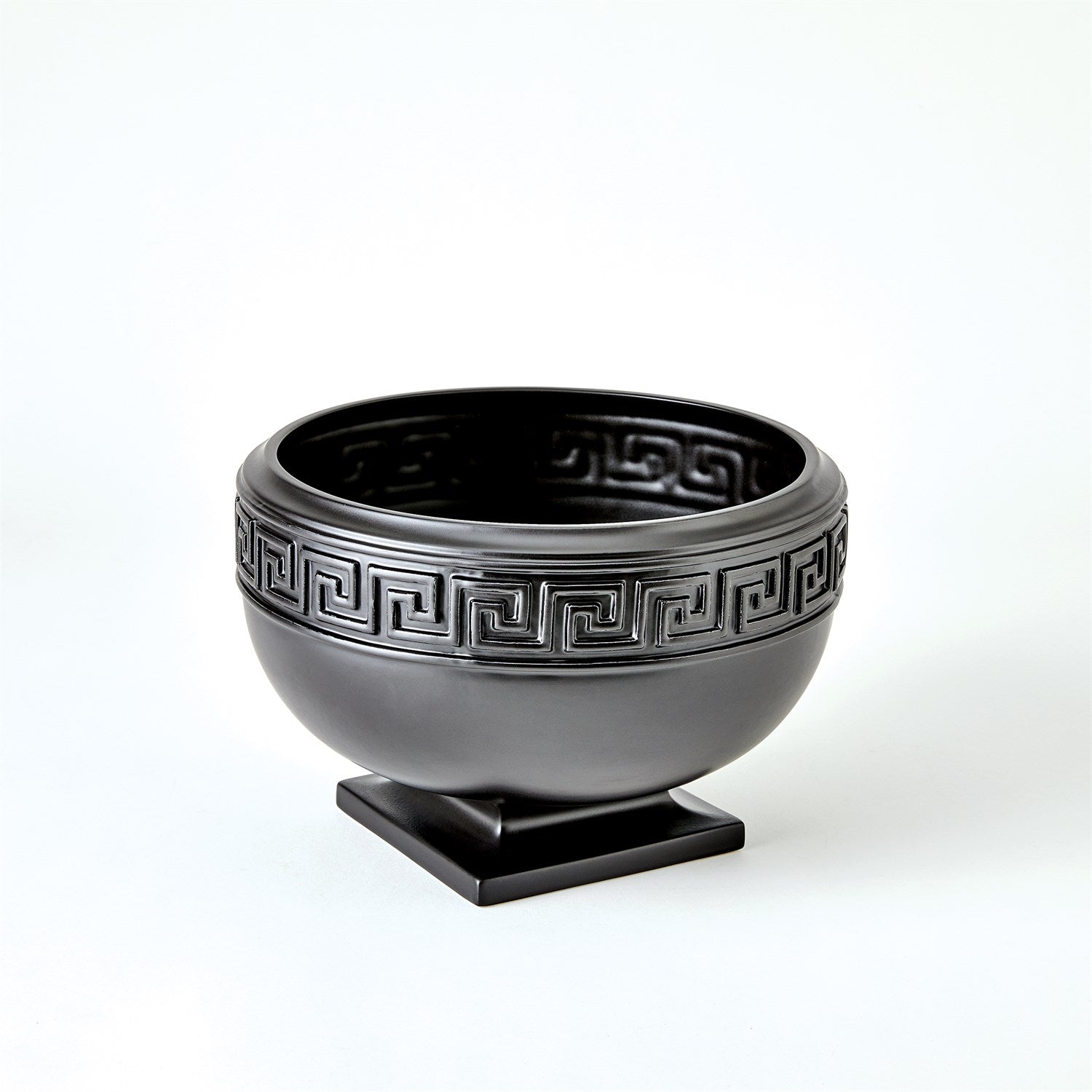 Global Views Black Greek Key Vase & Bowl Clearance