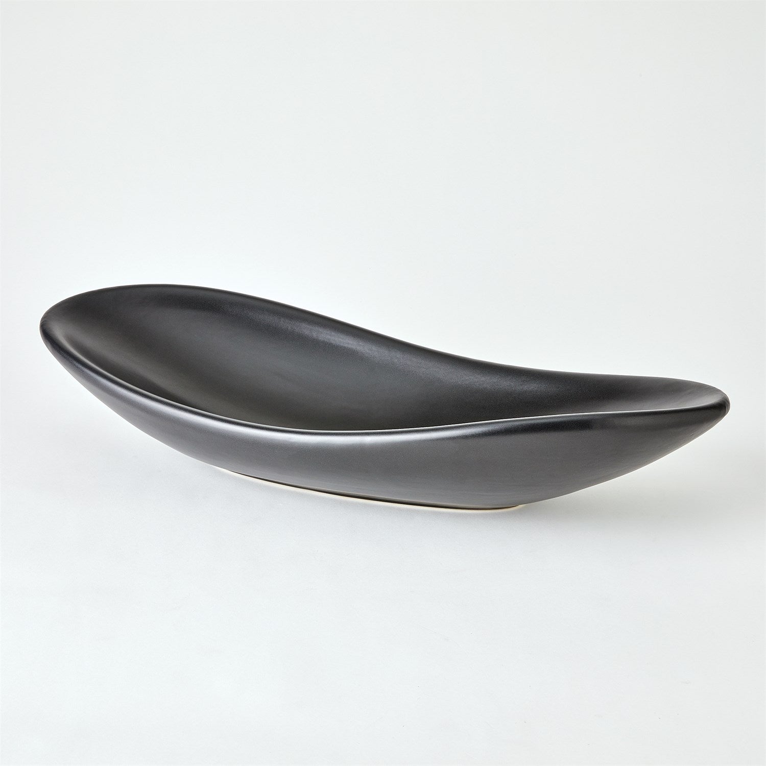 Global Views Matte Black Oblong Platter Bowl
