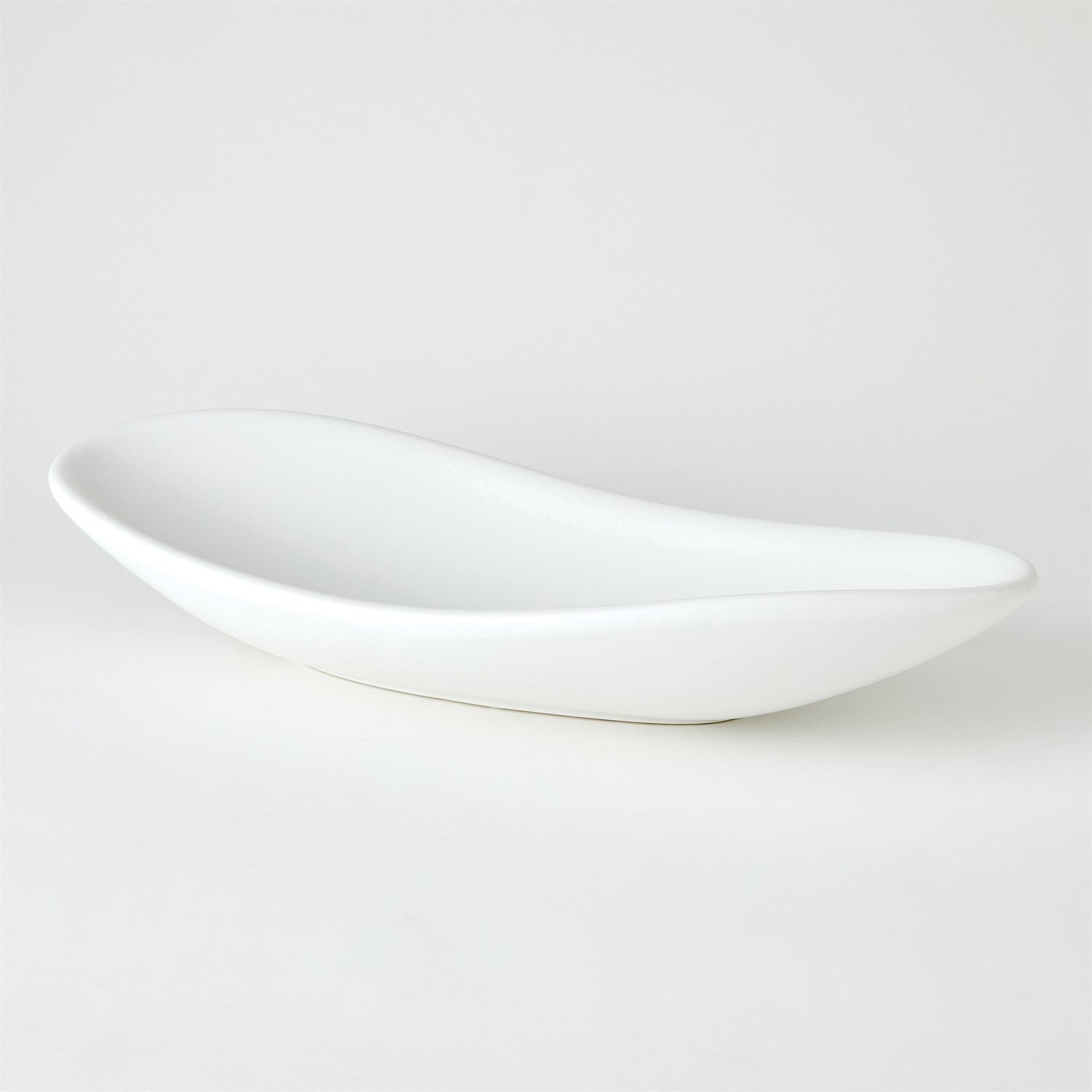 Global Views Matte White Oblong Platter Bowl