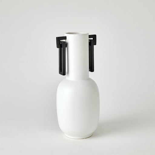 Global Views Grecian Handled Vase - Matte White