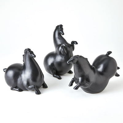 Global Views Matte Black Andalusian Horse