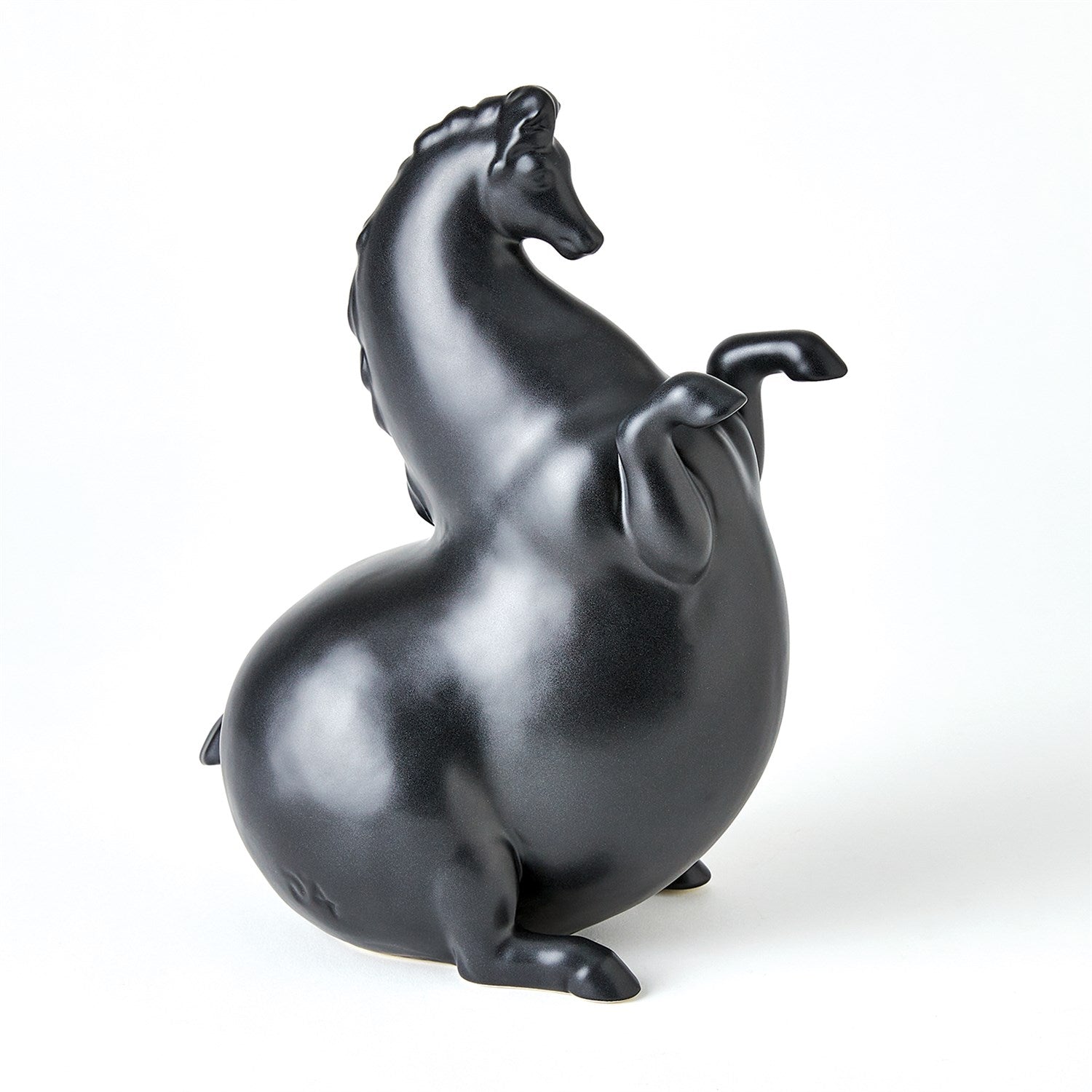 Global Views Matte Black Andalusian Horse
