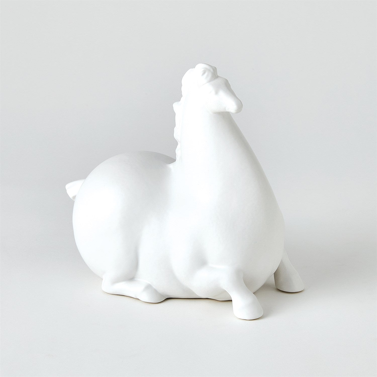 Global Views Matte White Libertino Horse