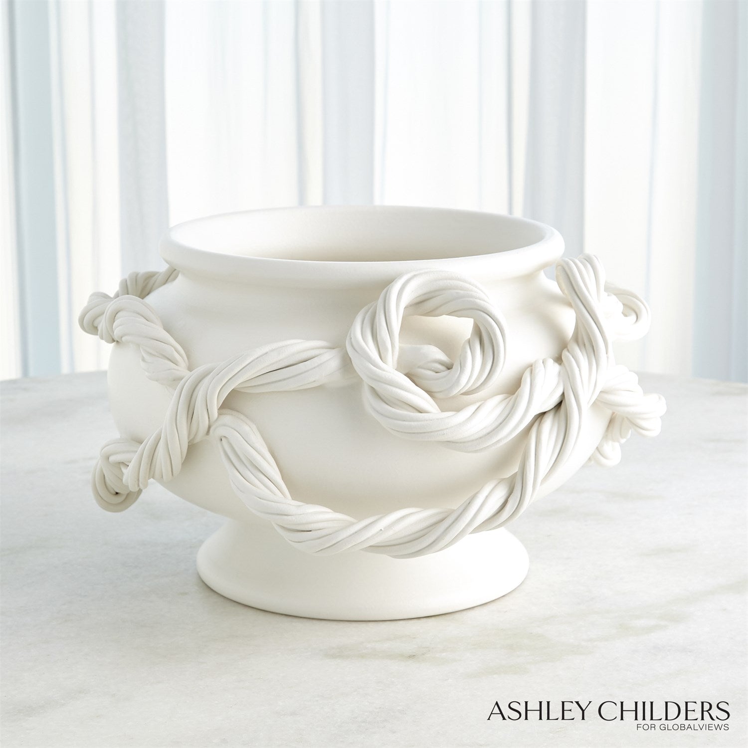 Global Views White Twisted Vine Bowl