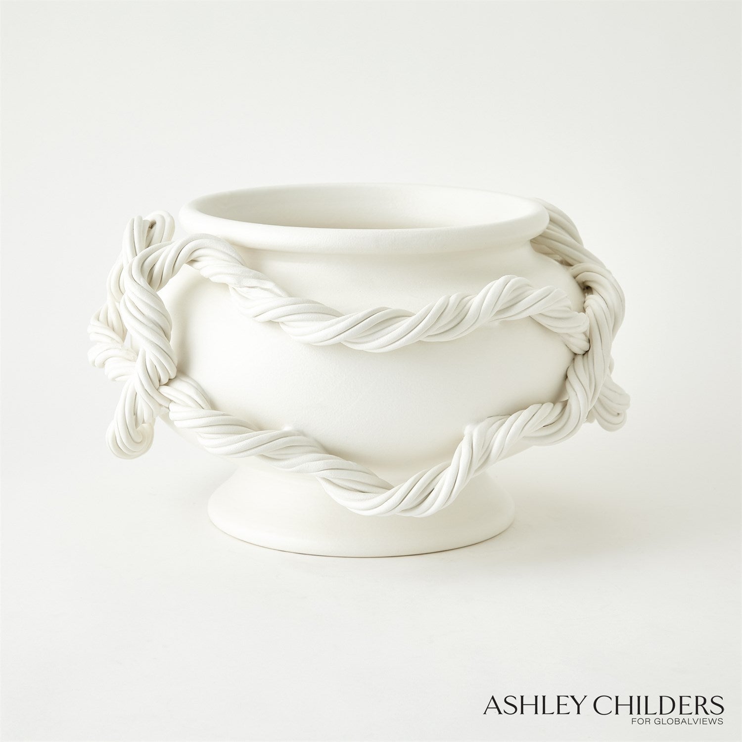 Global Views White Twisted Vine Bowl