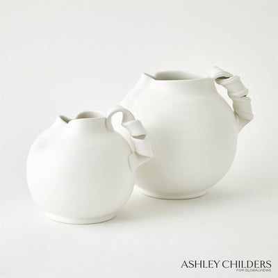 Global Views White Curt Pitchers by Ashley Childers