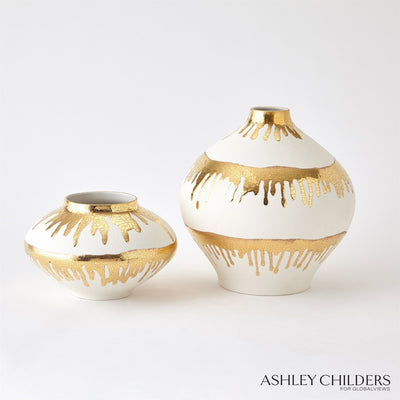 Global Views Gold Drips Nuove Vase by Ashley Childers