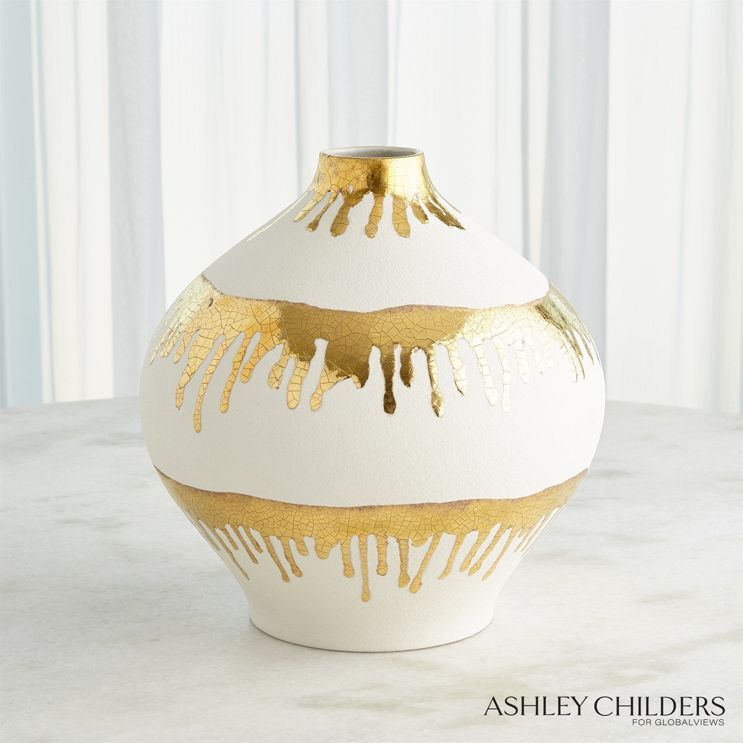 Global Views Gold Drips Nuove Vase