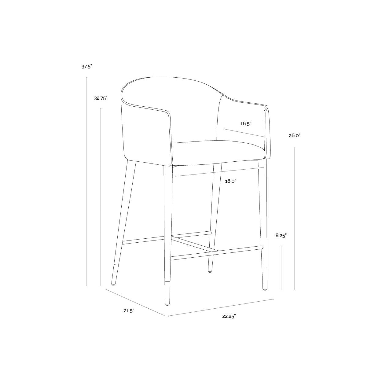 Sunpan Kylin Counter Stool
