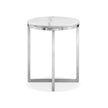Magnussen Home Esme White Marble And Brushed Nickel Round End Table
