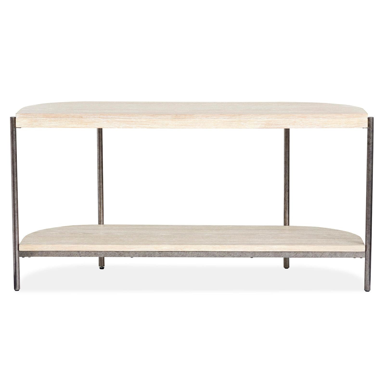 Magnussen Home Jennings Edgecomb Grey And Weathered Antique Nickel Demilune Sofa Table