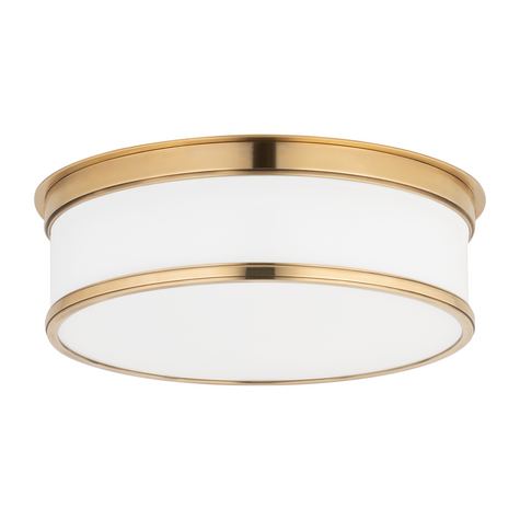 Hudson Valley Lighting Geneva 3 Light 15.25 inch Flush Mount Ceiling Light