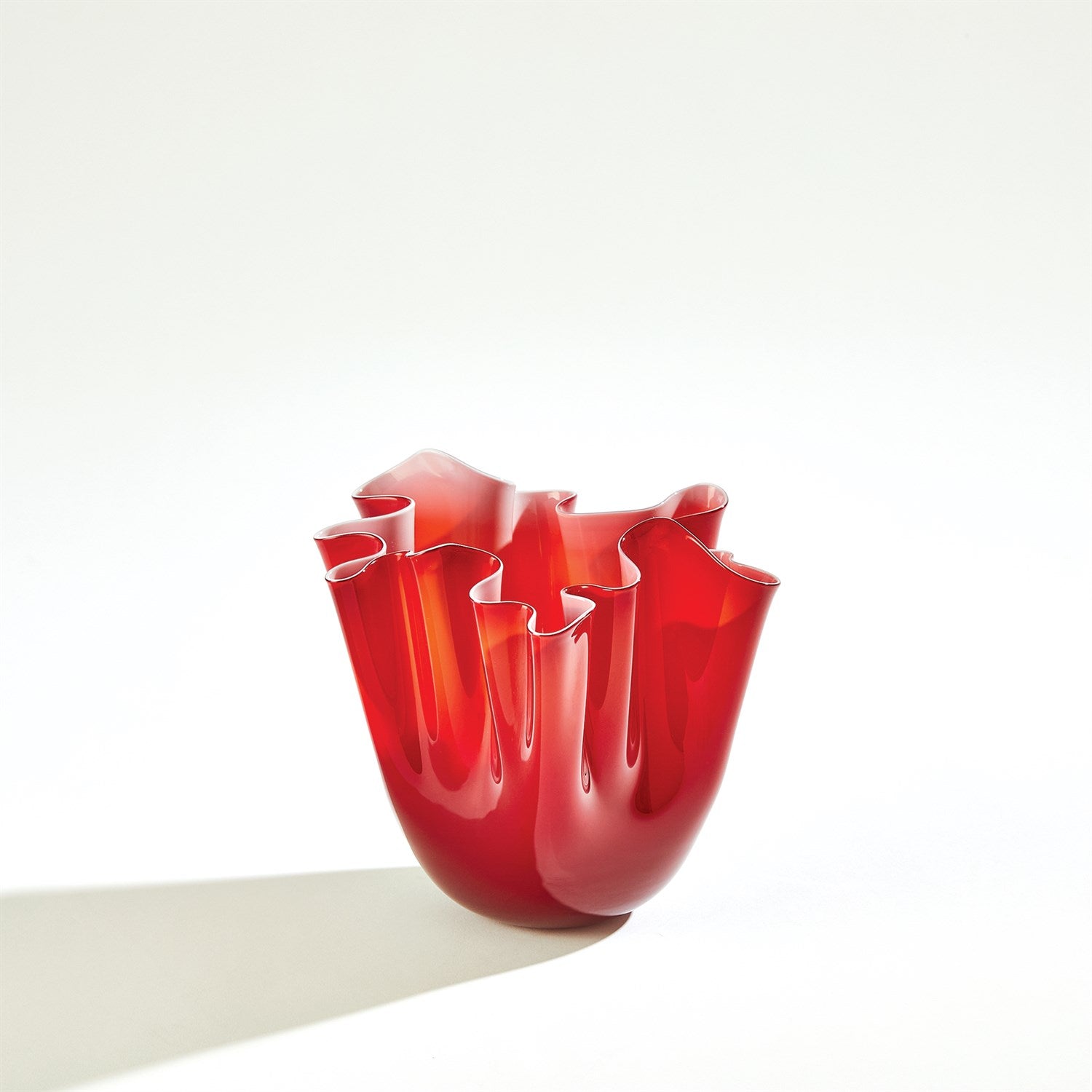 Global Views Deep Red Handkerchief Vase