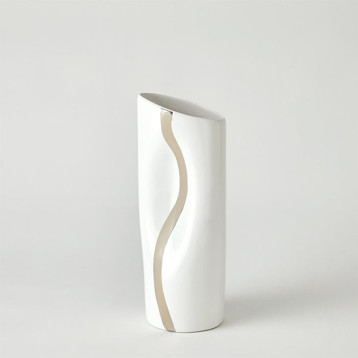 Global Views Loose Stripe Vase - Platinum