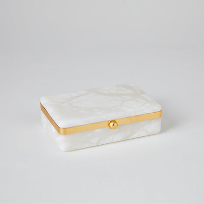 Global Views Gold Band Swivel Alabaster Box Clearance