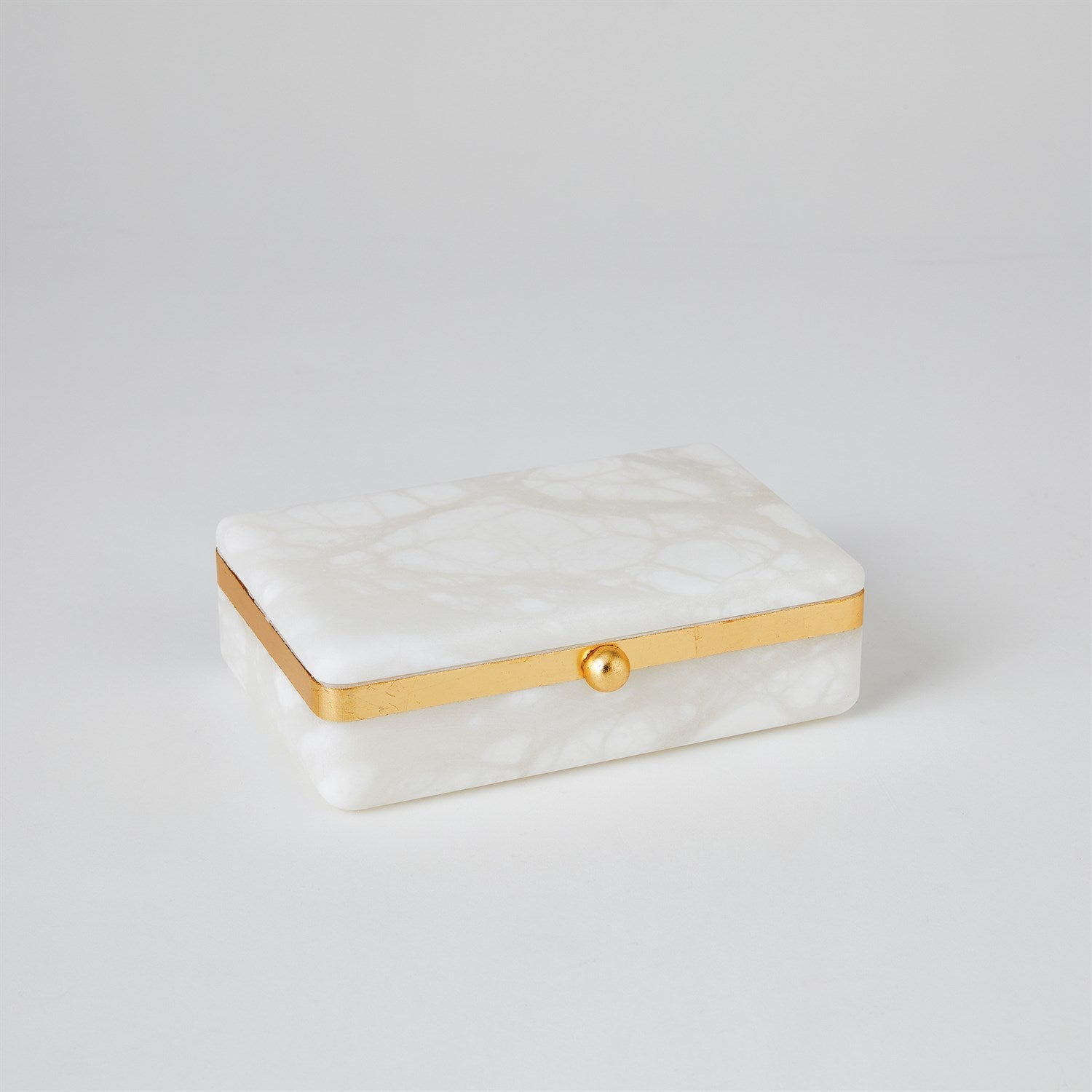 Global Views Gold Band Swivel Alabaster Box Clearance
