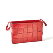Global Views Deep Red Soft Woven Leather Basket Clearance