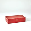 Global Views Deep Red Marbled Leather D Ring Box