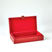 Global Views Deep Red Marbled Leather D Ring Box