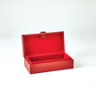 Global Views Deep Red Marbled Leather D Ring Box
