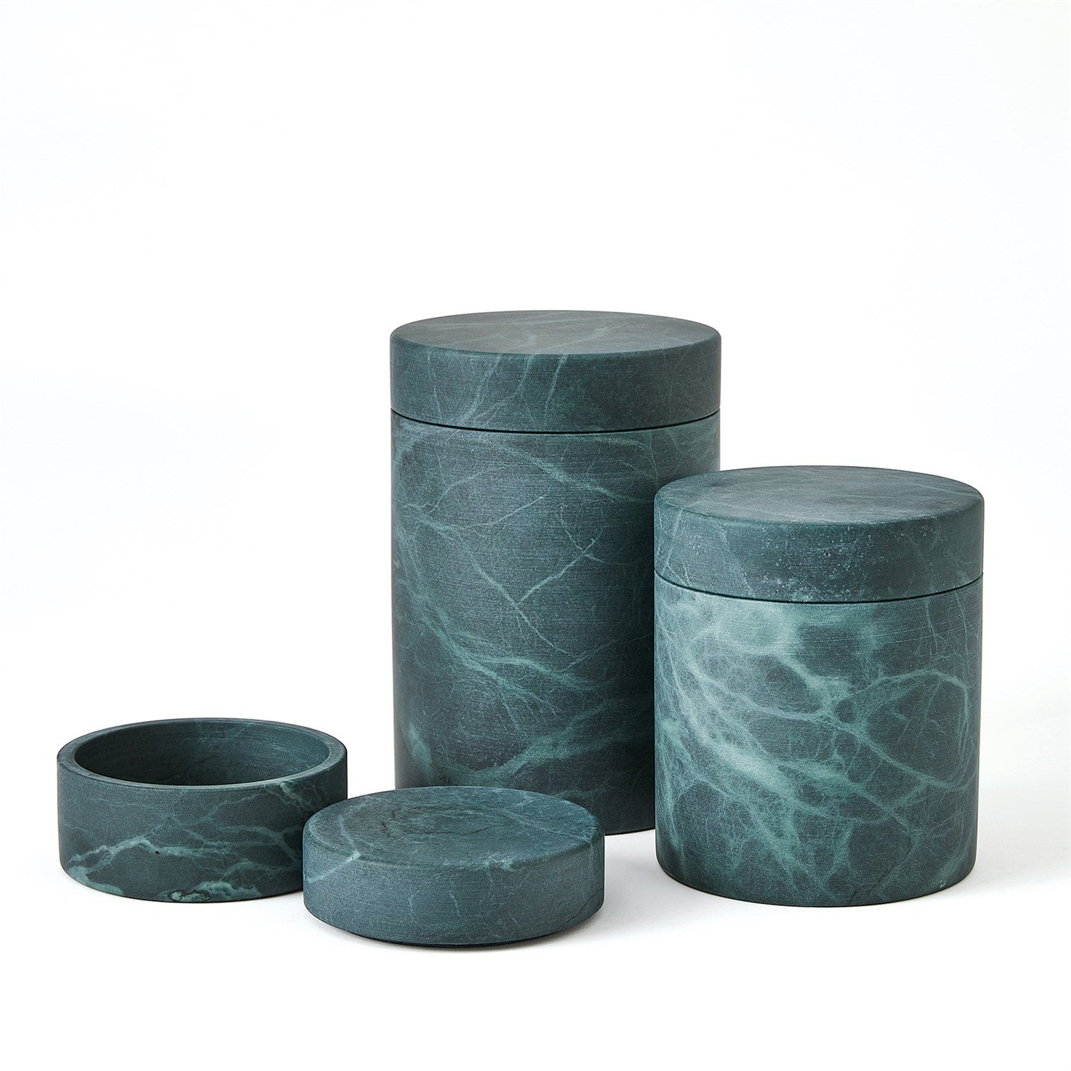 Global Views Black Green Cilindro Alabaster Box