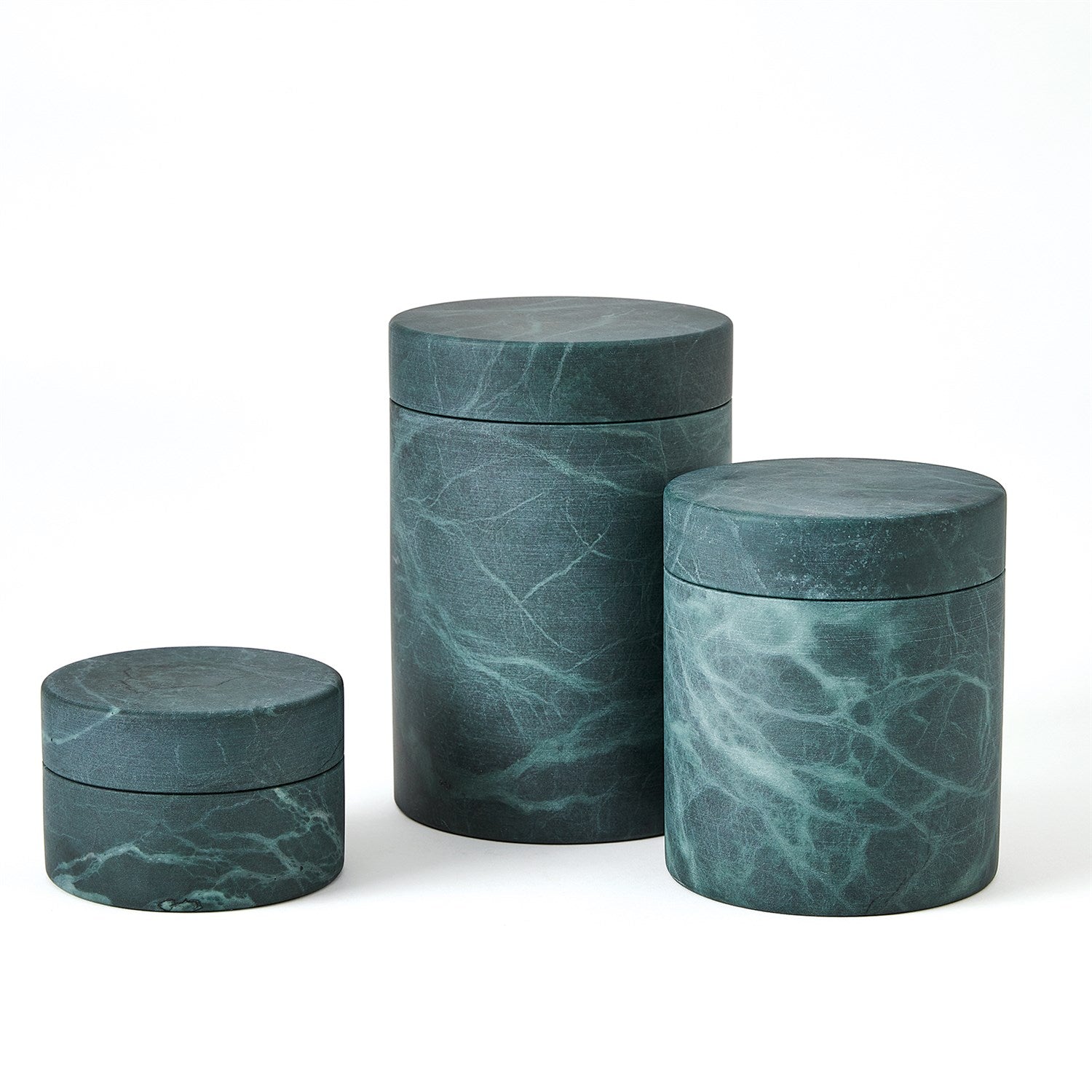 Global Views Black Green Cilindro Alabaster Box