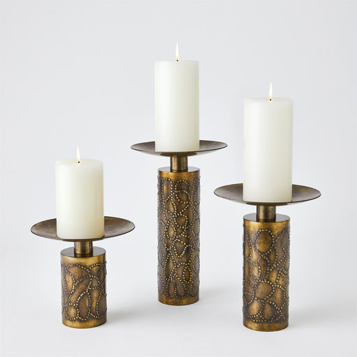 Global Views Paten Candle Holder - Antique Brass