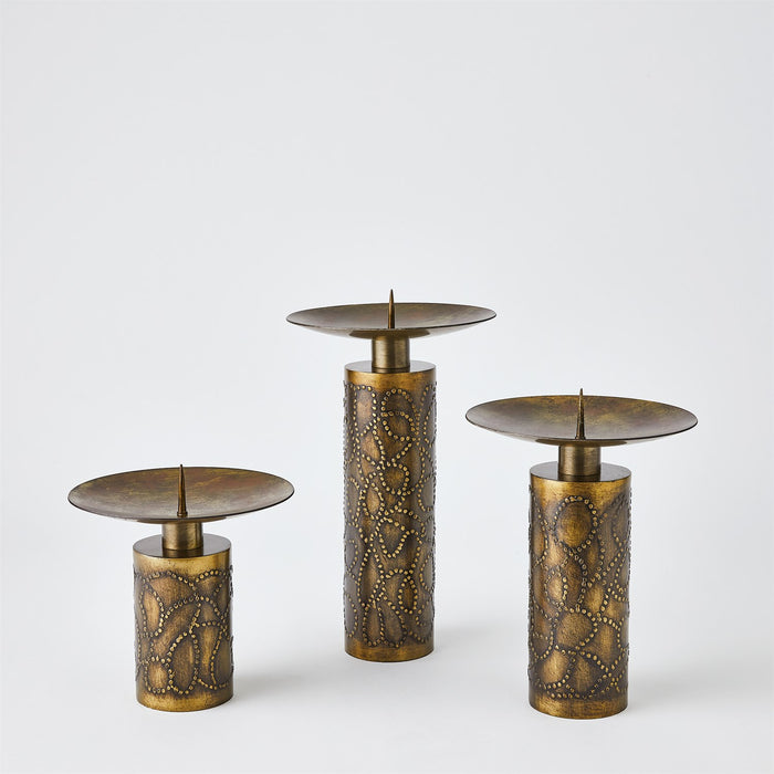 Global Views Paten Candle Holder - Antique Brass