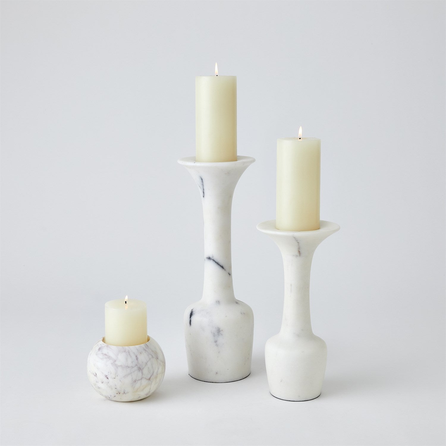 Global Views White Globe Candle Holder