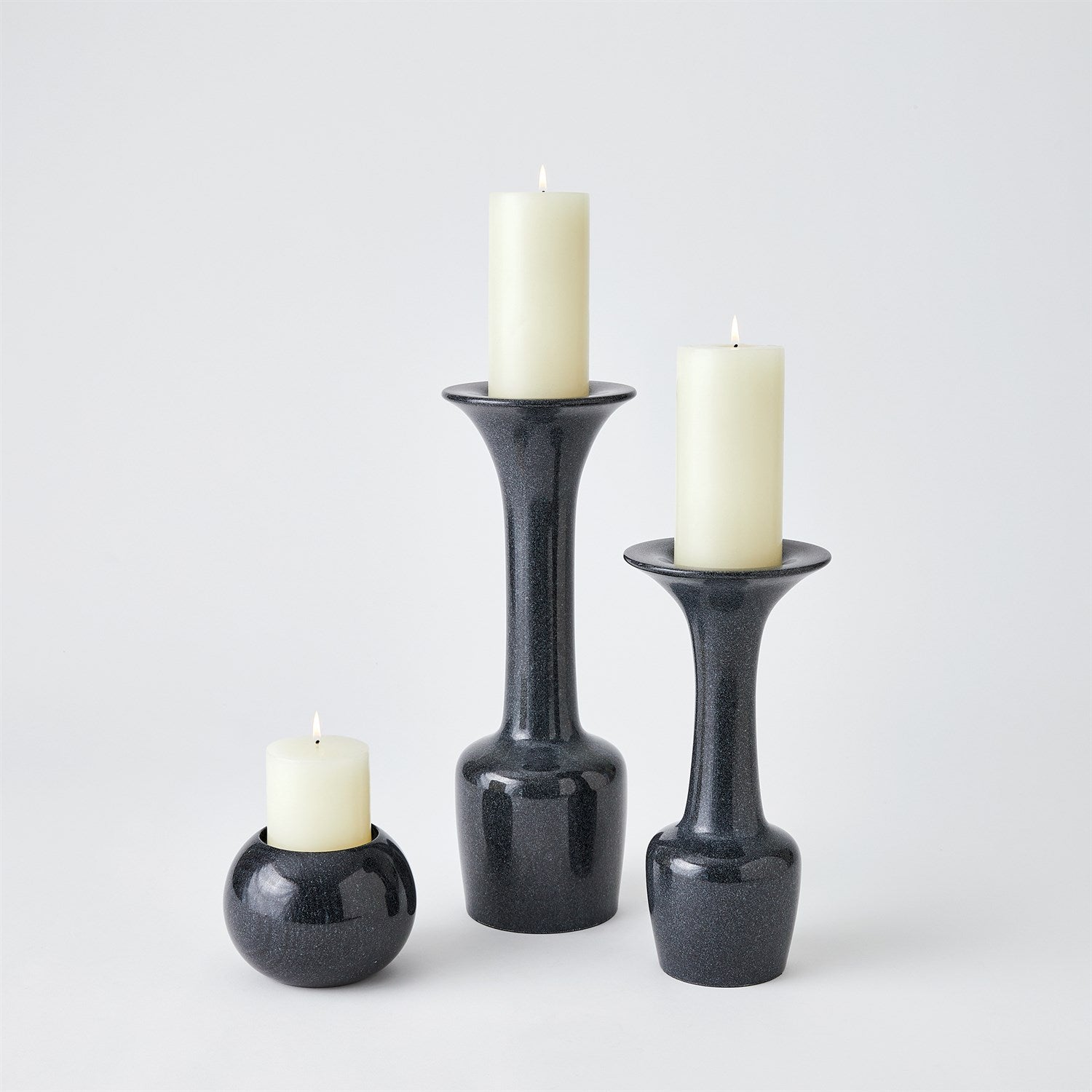 Global Views Black Globe Candle Holder