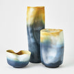 Global Views Grey Yellow Indent Vase & Bowl