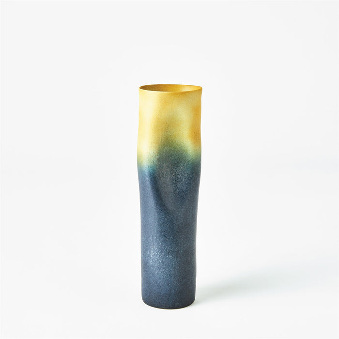 Global Views Indent Vase & Bowl - Grey Yellow