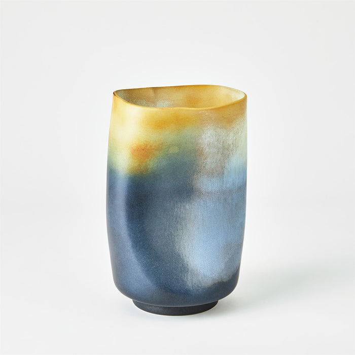 Global Views Indent Vase & Bowl - Grey Yellow