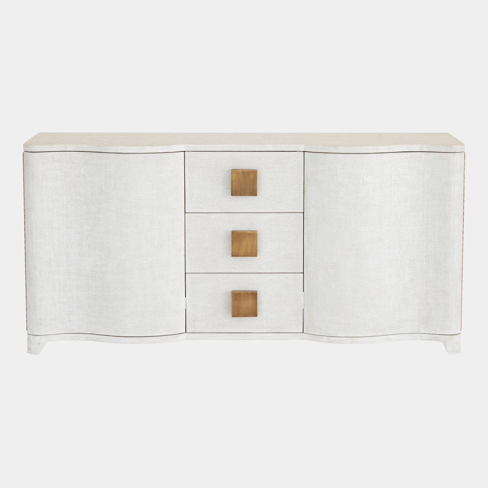 Global Views Grey Toile Linen Credenza