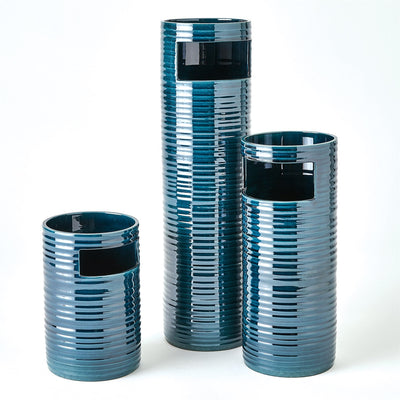 Global Views Dark Blue Cut Out Vase